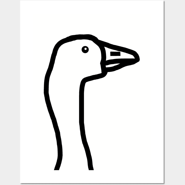 Goose Portrait Minimal Line Drawing Wall Art by ellenhenryart